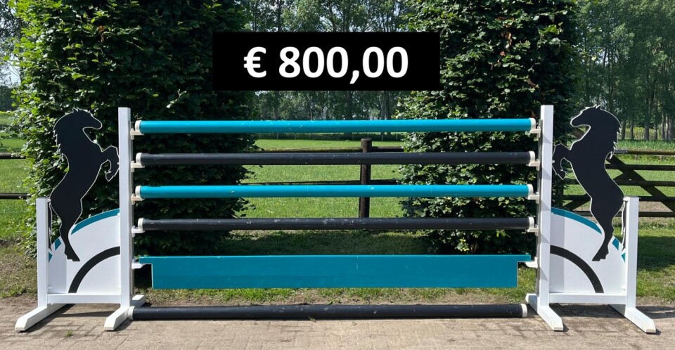Stijl groen zwart met paarden